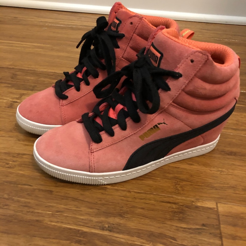 Puma wedge high tops Pink